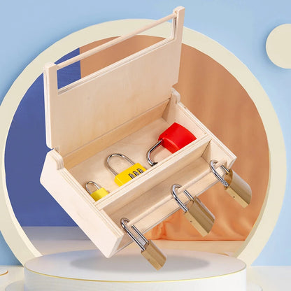 Montessori Unlocking Toys Learning Locks With Keys Children Educational Game Fine Motor Training Sensory Materials Teaching Aids.