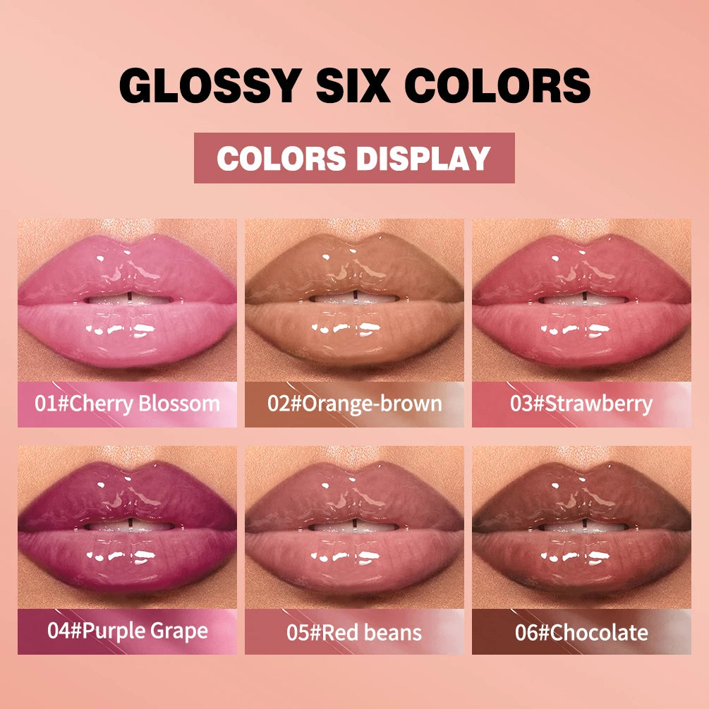 QIBEST Crystal Lip Balm Moisturizing Lip Gloss Oil Jelly Lipgloss Long Lasting Liquid Lipstick Hydrating Tinted Lip Serum Makeup.