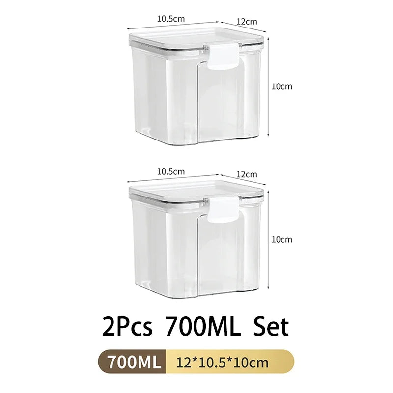 2/4Pcs Sealed Jars Set Grain Coffee Beans Sealed Container Plastic Kitchen Fresh-keeping Box Moisture-proof Storage Boxes Set