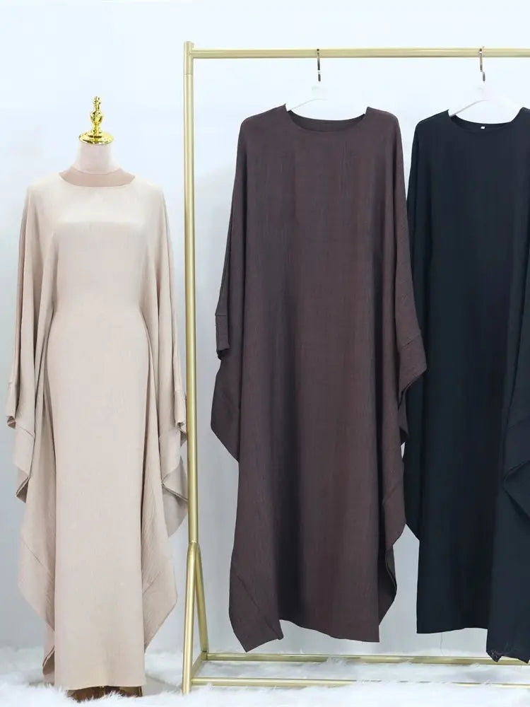 Ramadan Eid Dubai Linen Khimar Abaya Damen Muslim Maxi Dress Kebaya Kaftan Abayas For Women Caftan Robe Femme Musulmane Vestidos.