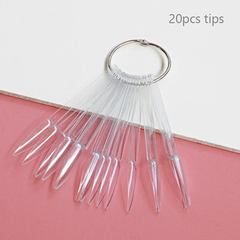80/50/20pcs Nail Display Sticks Nail Swatch False Nail Tips Nail Gel Polish Practice Clear Display Board for Nail Art Tools
