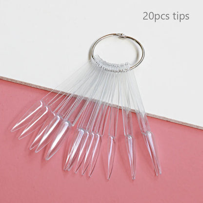 80/50/20pcs Nail Display Sticks Nail Swatch False Nail Tips Nail Gel Polish Practice Clear Display Board for Nail Art Tools