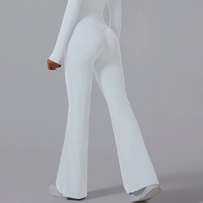 Cloud Hide Blue Sports Leggings Plus Size Long Yoga Pants Women Gym Fitness Running Flared Trousers High Waist Workout Tights