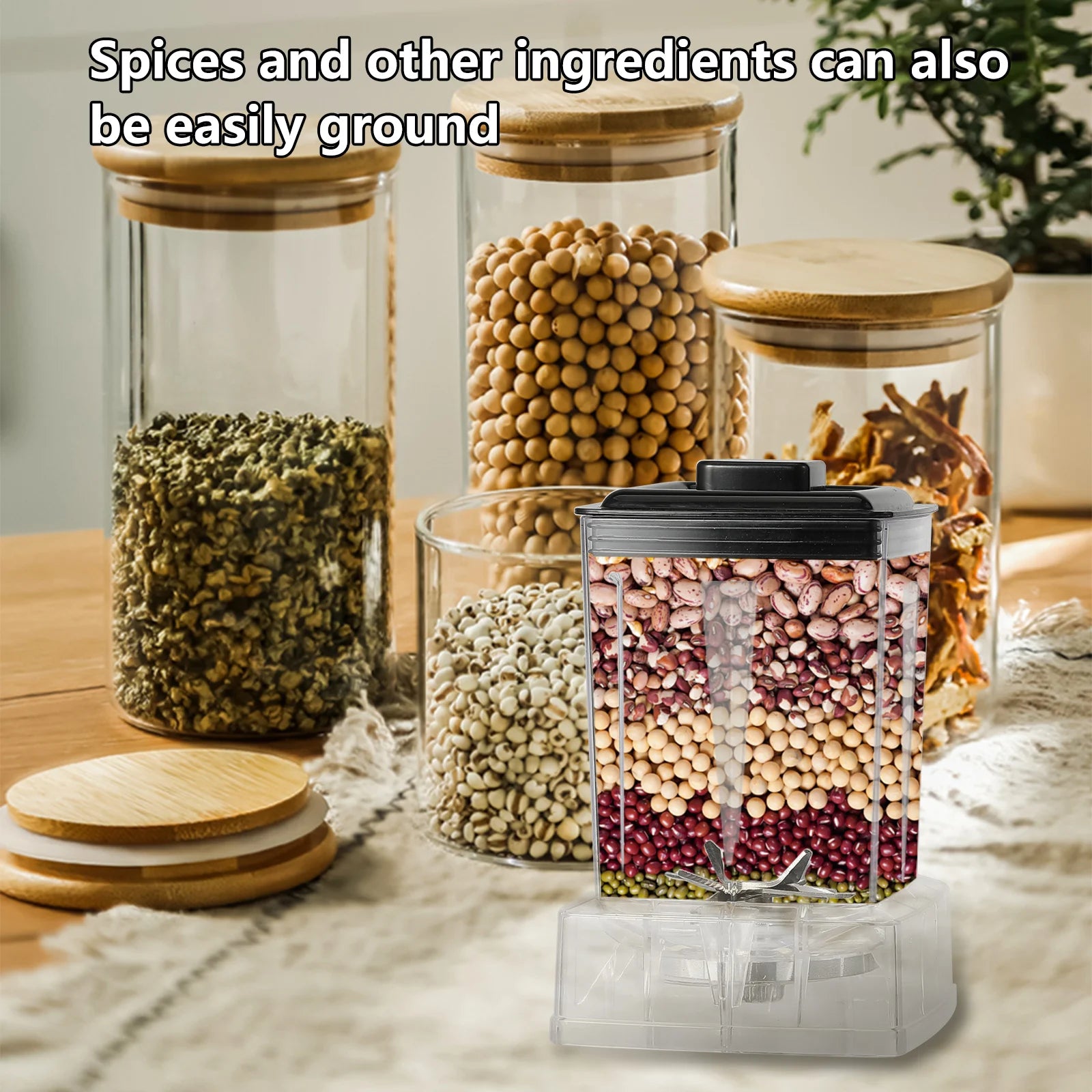 6000W Power multi-function Professional Blender 4-Blade 2-In-1 Wall Breaking Machine 2.5L Container Ice Nut Fruit mix Strong.