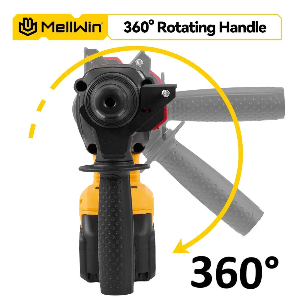 MELLWIN 26 mm bürstenloser elektrischer Bohrhammer, multifunktionaler Bohrhammer, Schlagbohrmaschine, Werkzeugset für Makita 18 V Batterie-Pin