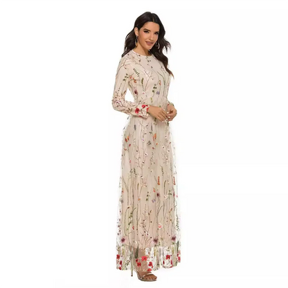 Ramadan Eid Flower Abaya Damen Dubai Islamic Women Muslim Dresses Kebaya Kaftan Robe Musulmane Caftan Marocain Femme.