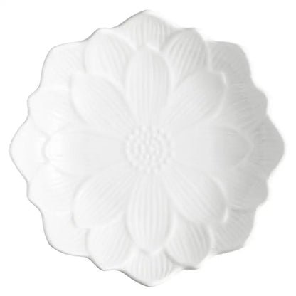Chinese Lotus-like Ceramic Western Food Dish Household White Fruit Salad Bowl Dessert Plate Creative Restaurant Specialtableware.