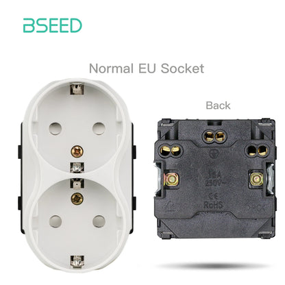 BSEED Wandlichtschalter Teile Weiße Glasrahmen USB-Steckdosen Funktionsmodul DIY EU CAT5 TV-Steckdosen Power ST TEL Steckdosenteile.