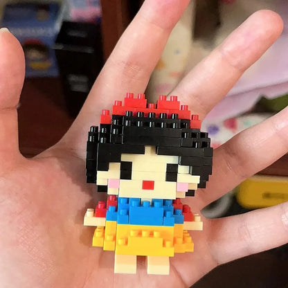 Disney 108 Style Stitch LinaBell Hello Kitty Building Blocks Princess Cartoon Figrues Bricks Children's Assembly Toys Model Gift.