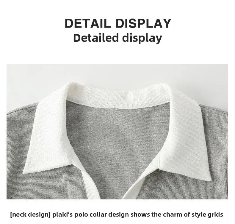 Chic Short Sleeve Polo Neck T-Shirt Women's Summer New Design Sensation Gexuan Fashionable Flip Collar Shoulder Length.