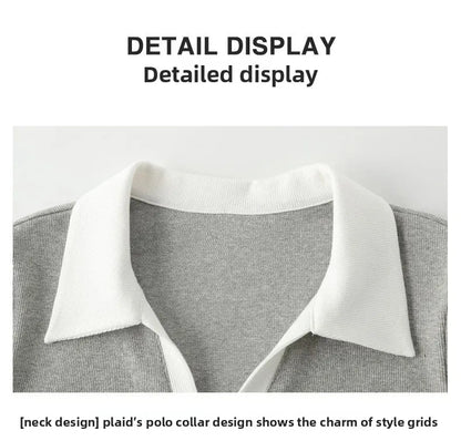 Chic Short Sleeve Polo Neck T-Shirt Women's Summer New Design Sensation Gexuan Fashionable Flip Collar Shoulder Length.