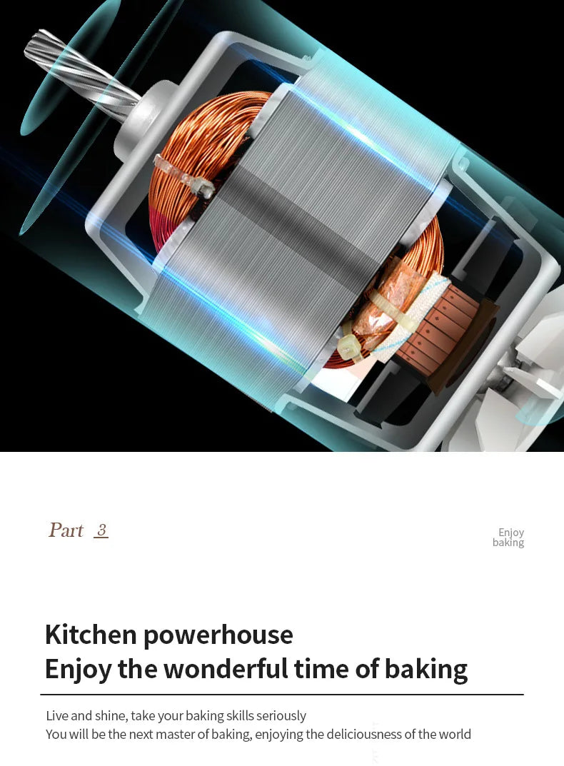 DIVEDEER Multifunctional Chef 3.5L Dough Kneading Machine Fully Automatic Household Electric Egg Beater Baby Food Processor.