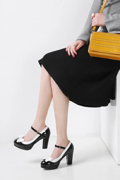 New style women's high heels elegant work single shoes thick heel waterproof platform party gathering OL women's single shoes.