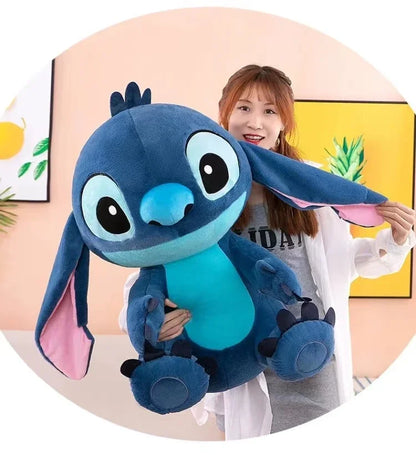 35-80CM Disney Lilo & Stitch Doll Cartoon Angel Plush Toy Cute Anime Soft Stuffed Kawaii Companion Children's Birthday Gift.