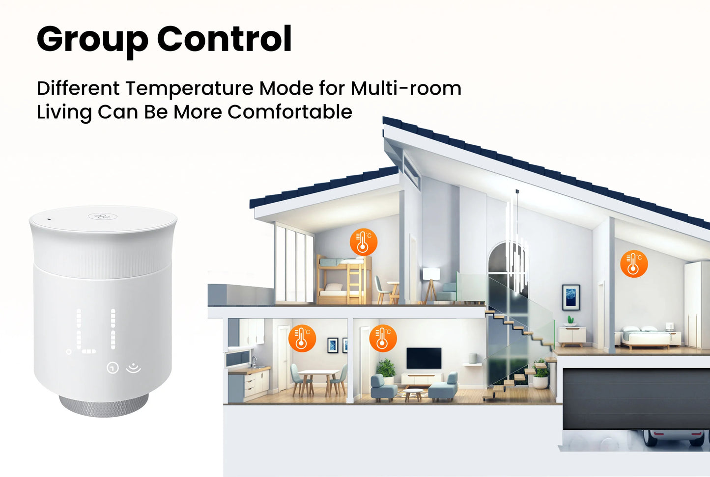 GIRIER Tuya Smart Radiator Thermostat, ZigBee Thermostatic Radiator Valve, Mini TRV for Heating, Works with Alexa Google Home.