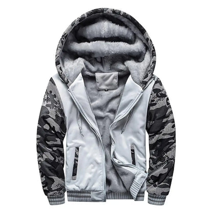 Men's Jacket Camouflage Thicken Winter Jackets for Men Fleece Long Sleeve Coat Man Casual Hoodies Streetwear Men's Coats.