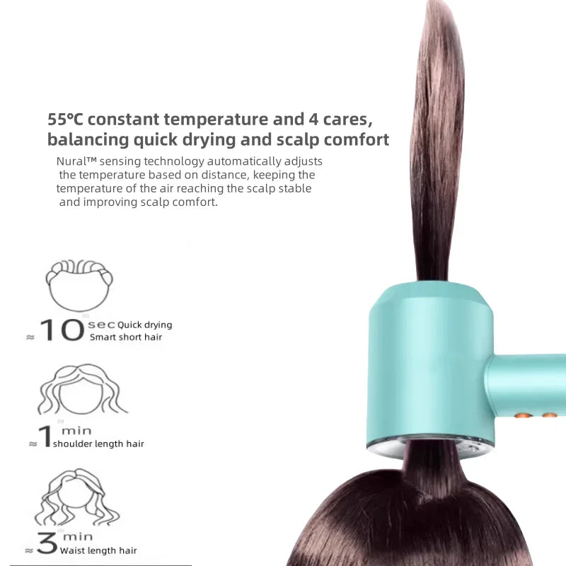 Professional Negative Ion High Speed Hair Dryer 220V Leafless Thermostatic Hair Dryer 1600W High Power Hair Dryer Styling Tool.