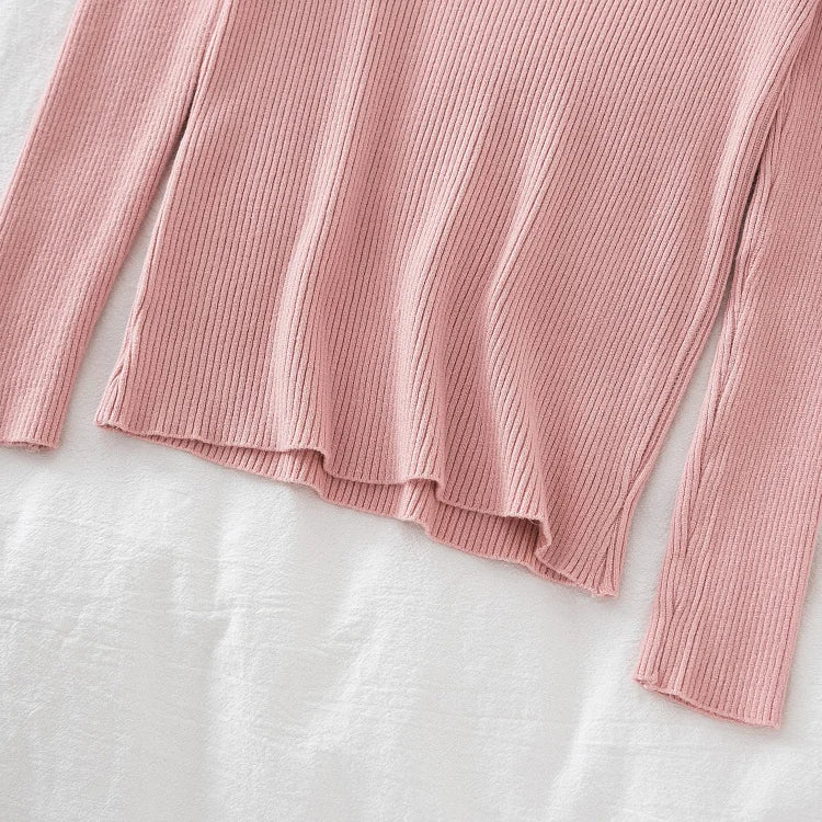 2026 weibliche Casual Tops Pullover Frauen Herbst Winter Gestrickte Dünne Pullover Feste Taste Volle Hülse V-ausschnitt Pullover.