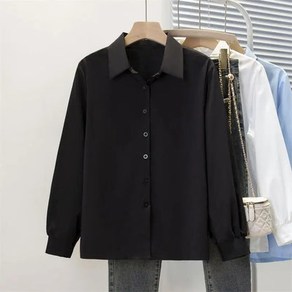 Spring Autumn Casual Chiffon Shirt Women Shirts Fashion Female Long Sleeve Loose Solid Blouse Tops Office Lady Shirts.