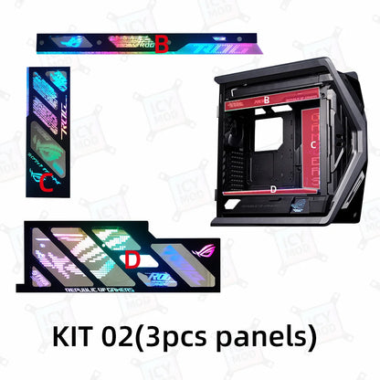ASUS GR701 Laser Engraving Case Panel ARGB Lighting Plate ROG Strix Helios PC MOD Decorative Light Plate.