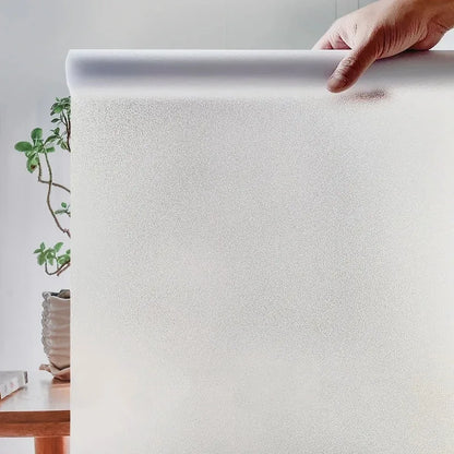 Matte white frosted window film self-adhesive glass sticker window decal  privacy anti-ultraviolet for home office bathroom.