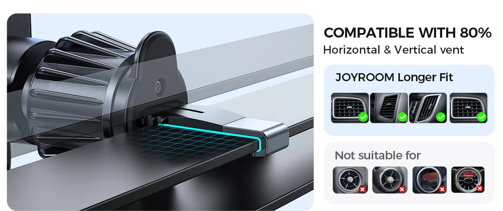 Joyroom Magnetic Car Phone Holder Universal Strong Car Air Vent Phone Mount Compatible with iPhone Samsung LG Google Pixel, etc.