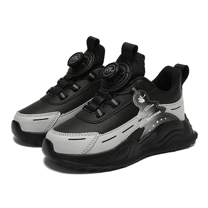 Boys Anti-Slip Waterproof Leather Running Shoes Outdoor Sports Walking Shoes Comfort Kids Sneakers For Autumn Winter 5-16 Years