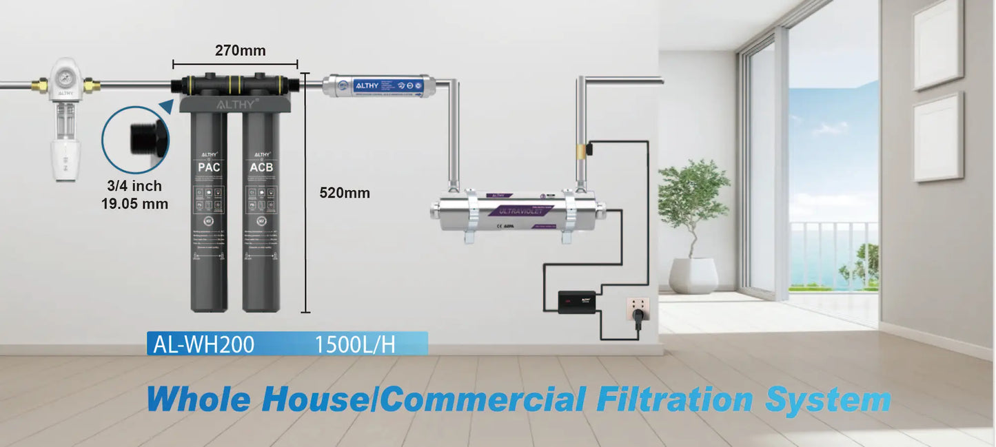 ALTHY Whole House / Commercial Water Filter Purifier System, Certified to Removes Lead, Chlorine,Sediment, Chemincal &Odor.