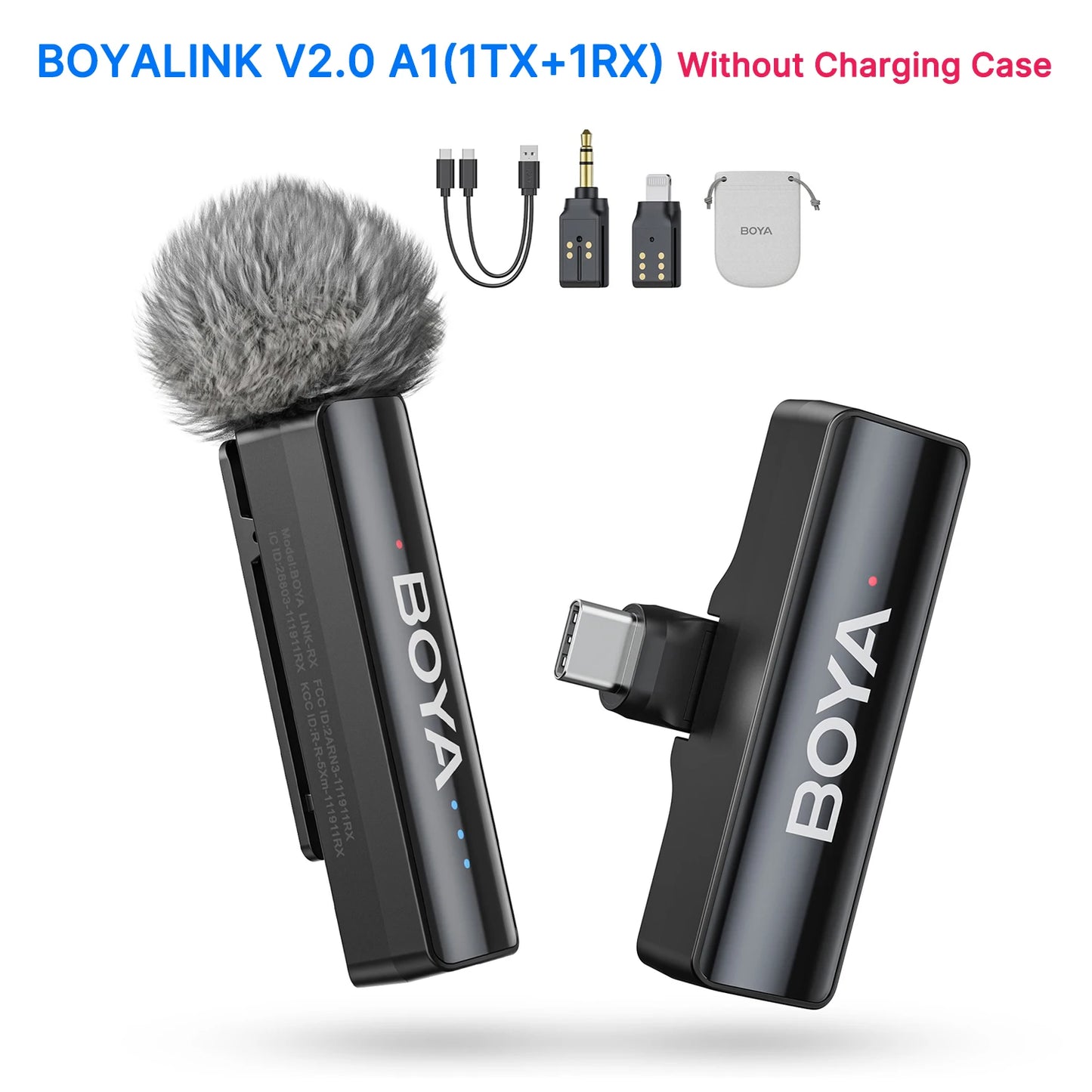 BOYA BOYALINK 2 Wireless Lavalier Microphone for iPhone Android DSLR Cameras Smartphone Gaming Youtube Video Recording Streaming