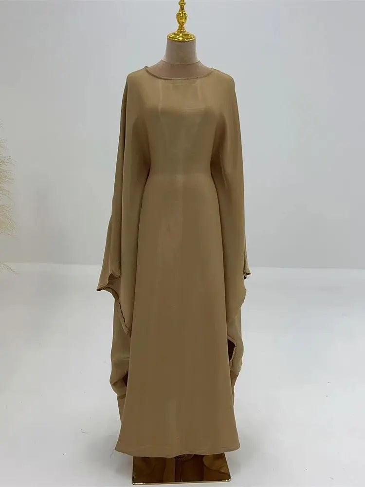 Ramadan Eid Satin Batwing Butterfly Abaya Dubai Luxury 2024 Muslim Maxi Kaftan Dress Abayas For Women Kebaya Robe Femme Vestidos