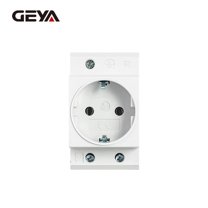 GEYA 16A 220V AC DIN-Schienen-modulare Steckdose – 35 mm, EU/FR/US/BK/IT, industrieller und privater Gebrauch, Netzteil-Adapter-Anschluss.