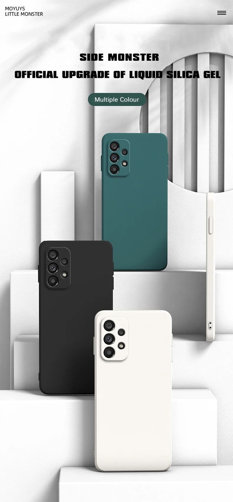 Original Silicone Phone Case for Samsung A32 A42 A52 A52S A72 A13 A23 A33 A53 A73 A14 A24 A34 A54 5G Camera Protective Cover.