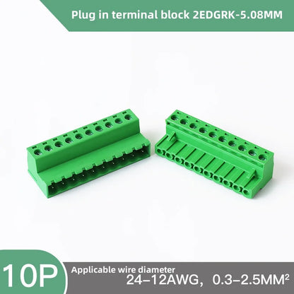 2EDGRK 5,08 mm Header Socket Plug-IN Terminal Blocks Schraubtyp PCB Male Connectors 2P -24P.