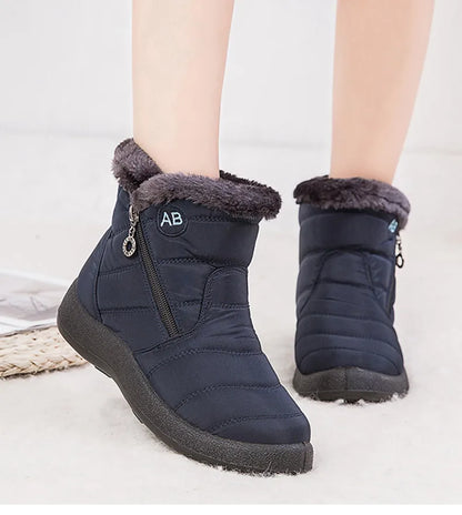 Women's Boots Women's Ankle Boots With Fur Winter Shoes Women Low Heels Winter Boots Snow Waterproof Botas Mujer Winter Footwear.