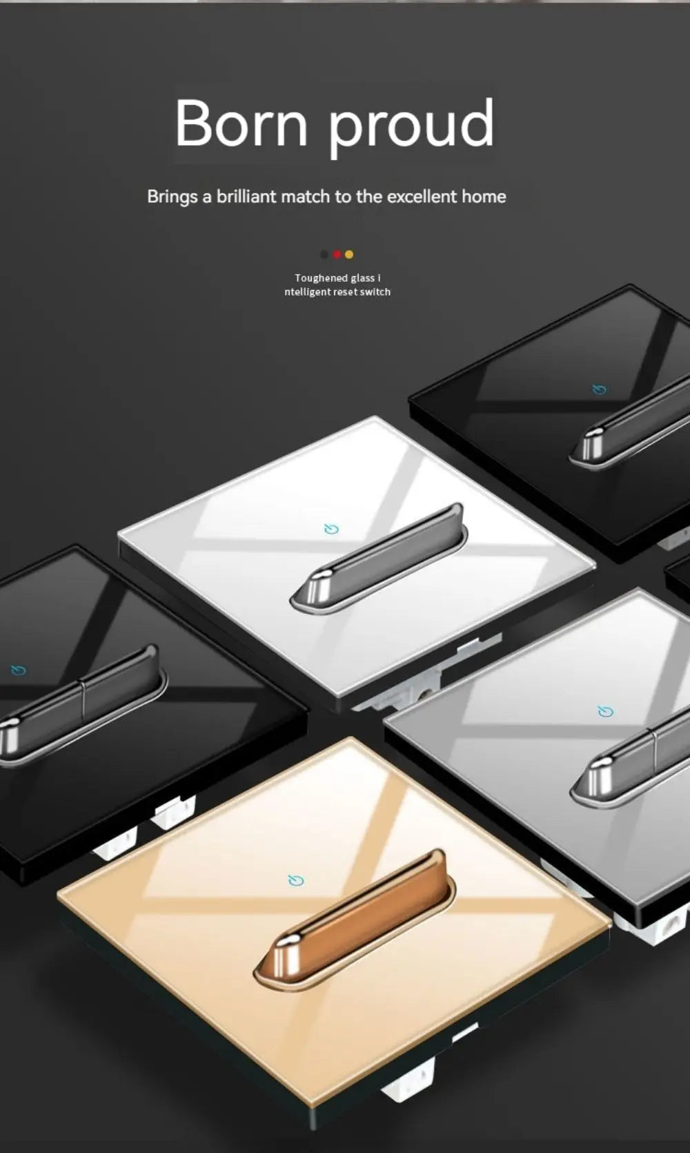 Glasscheibe Wand schalter LED europäische 16a Steckdose Retro Kippschalter eu uk Standard 2-Wege-Buchse 1-4gang USB Home Dekoration.