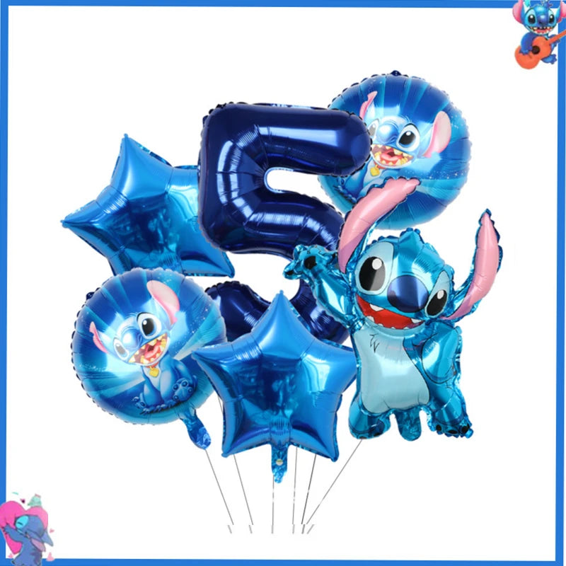 Disney Stich Geburtstag Party Dekorationen Blau Thema Geschirr Tischdecke Banner Hängende Spirale Für Kinder Event Liefert