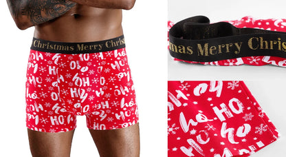 5 stücke Weihnachts Druck männer Unterhose Shorts Brief Bund Boxer Briefs Marke Männer Höschen Baumwolle Unterwäsche Mann Boxer Badehose