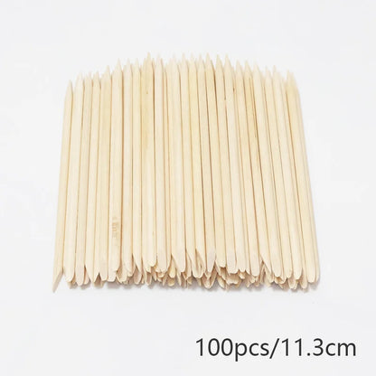 20/50/100pcs Nail Cuticle Pusher Wooden Design Drawing Painting Stick Remover Orange Wood Sticks for Nail Art Tools.