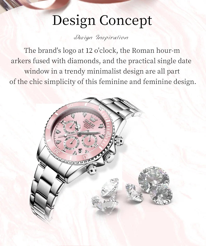 OLEVS 5632 Womens Watch Elegant Luxury Quartz Watch Zircon Scale Waterproof Luminous Automatic Date Ladies Watch Gifts Original.