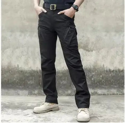 Black Camo Cargo Pants Outdoor Multi-pocket Ripstop Waterproof Trousers Male Autumn Wear-resistant Training Fishing Work Pant.