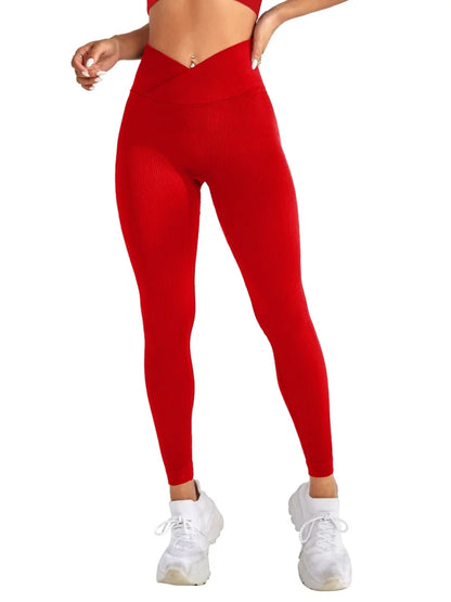 Frauen Sport Leggings V-taille Elastische Pfirsich Gesäß Fitness Hosen Mit Erhöhte Hüften Und Hohe Taille Nahtlose Yoga Hosen Engen.