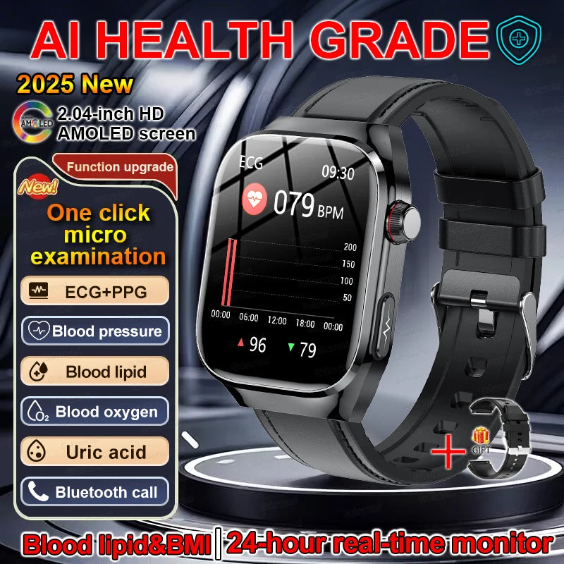 SmartWatch Voice Call Push reminder Physical examination Health Watch Blood Pressure UricAcid Blood Oxygen ECG Sport Smart watch