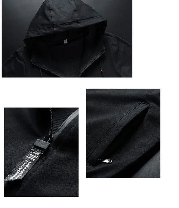 Herren Winter Trainings anzug Set einfarbige Hoodies und Kordel zug Jogging hose Loose Fit Freizeit Sportswear Anzug.