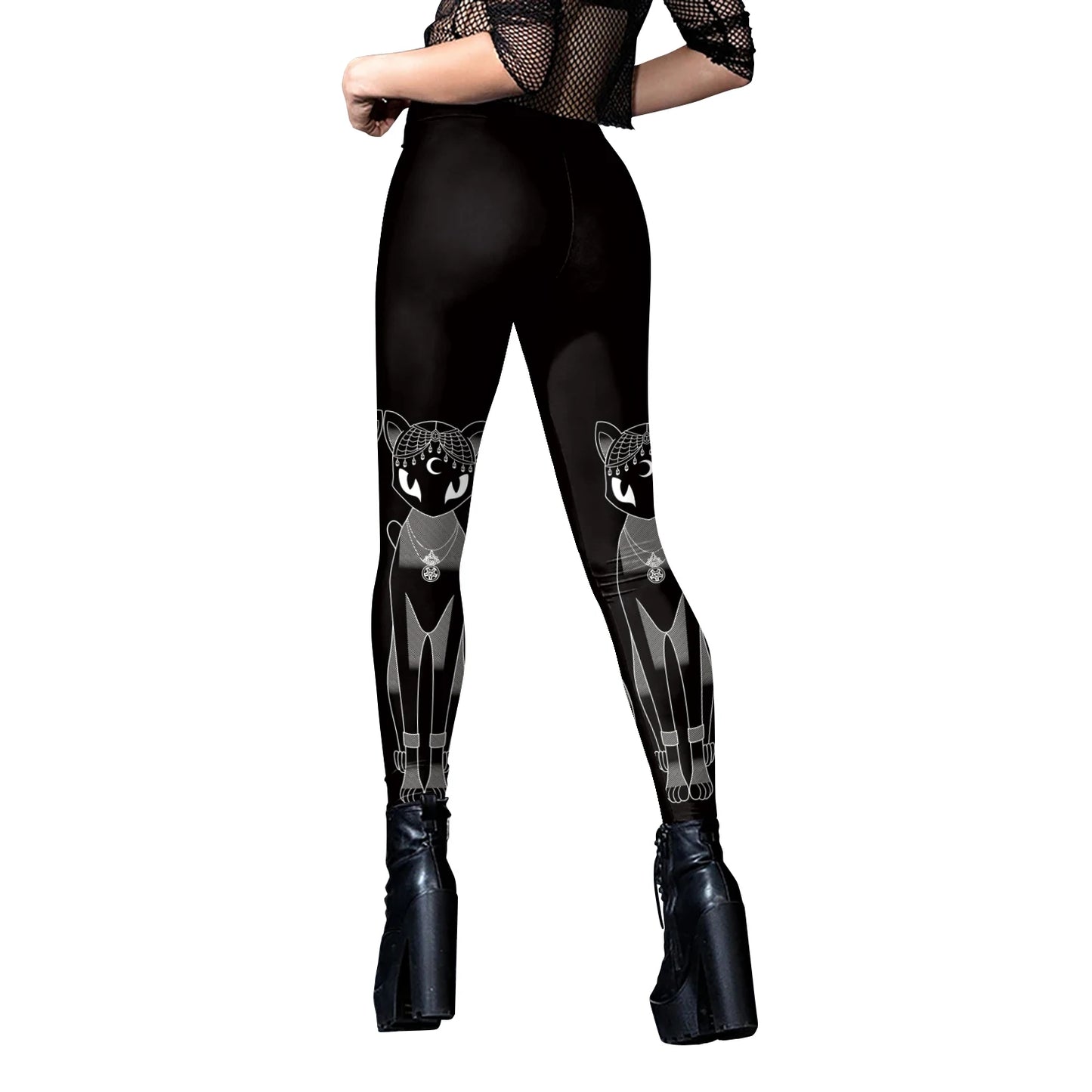 [You're My Secret] Sexy Women's Black Ouija Punk Rock Gothic Leggings For Women Push Up Fitness Legging Stretch Printed Leggins.