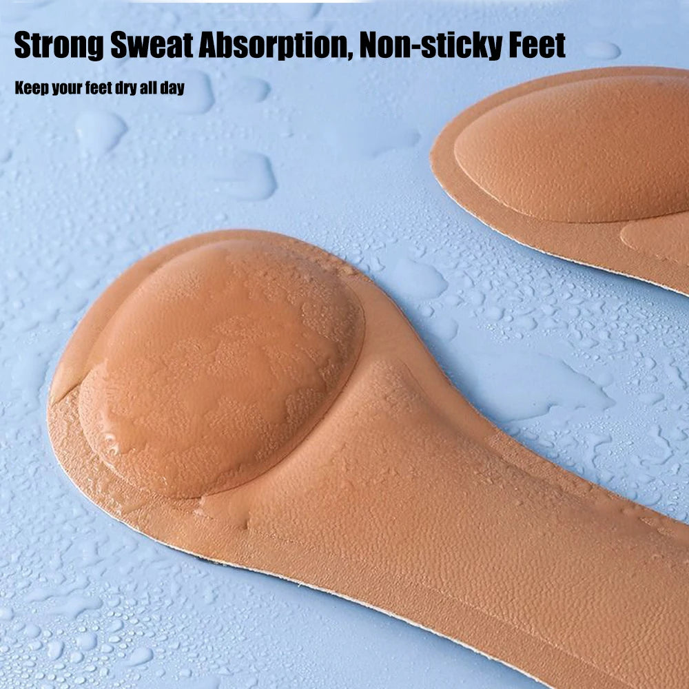 Self-adhesive Insoles for High-heeled Sandals Women Comfort Sweat-absorbent Shoe Sole Anti-Slip Memory Foam Seven-point Shoe Pad.