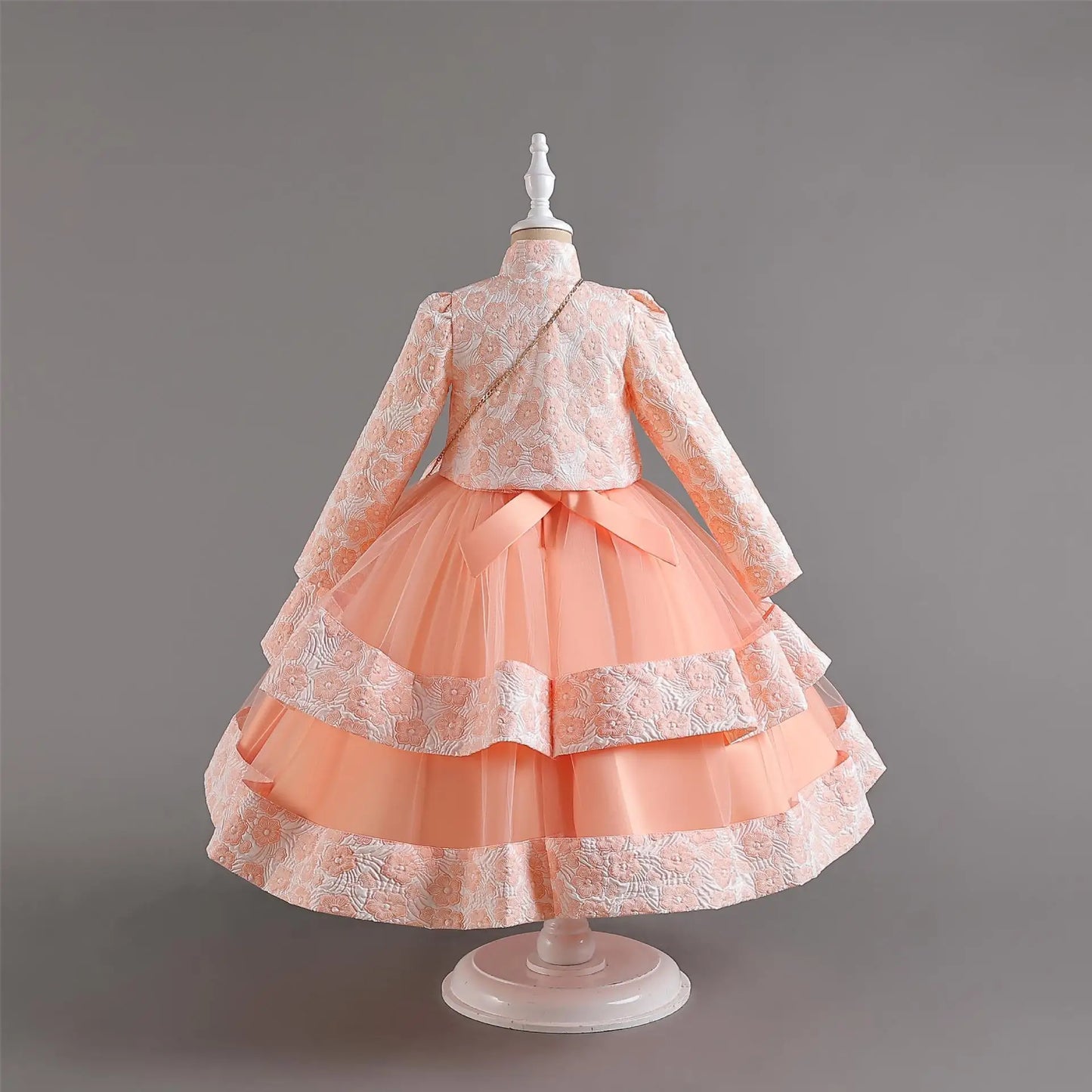 Neues Mädchenkleid, zweiteiliges Set, 3–10 Jahre alt, wunderschönes Weihnachts-Performance-Kleid, Herbst-Party-Abschlussballkleid für Mädchen