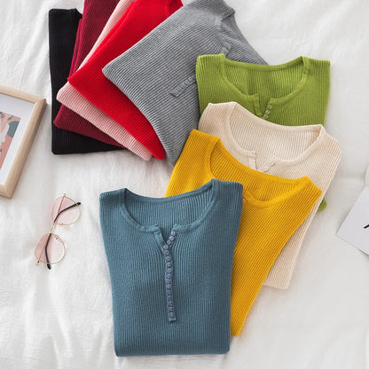 2026 weibliche Casual Tops Pullover Frauen Herbst Winter Gestrickte Dünne Pullover Feste Taste Volle Hülse V-ausschnitt Pullover.