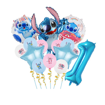 Disney Stich Geburtstag Dekorationen Einweg Geschirr Teller Serviette Stroh Tischdecke Folie Ballon Party Liefert Kinder Geschenke