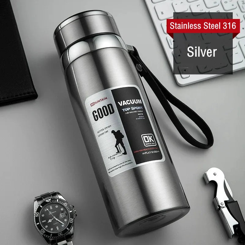 600ML/1000ML/1500ML Double Stainless Steel 316 Thermal Flask With Filter Portable Coffee Tea Thermal Bottle Travel Tumbler.