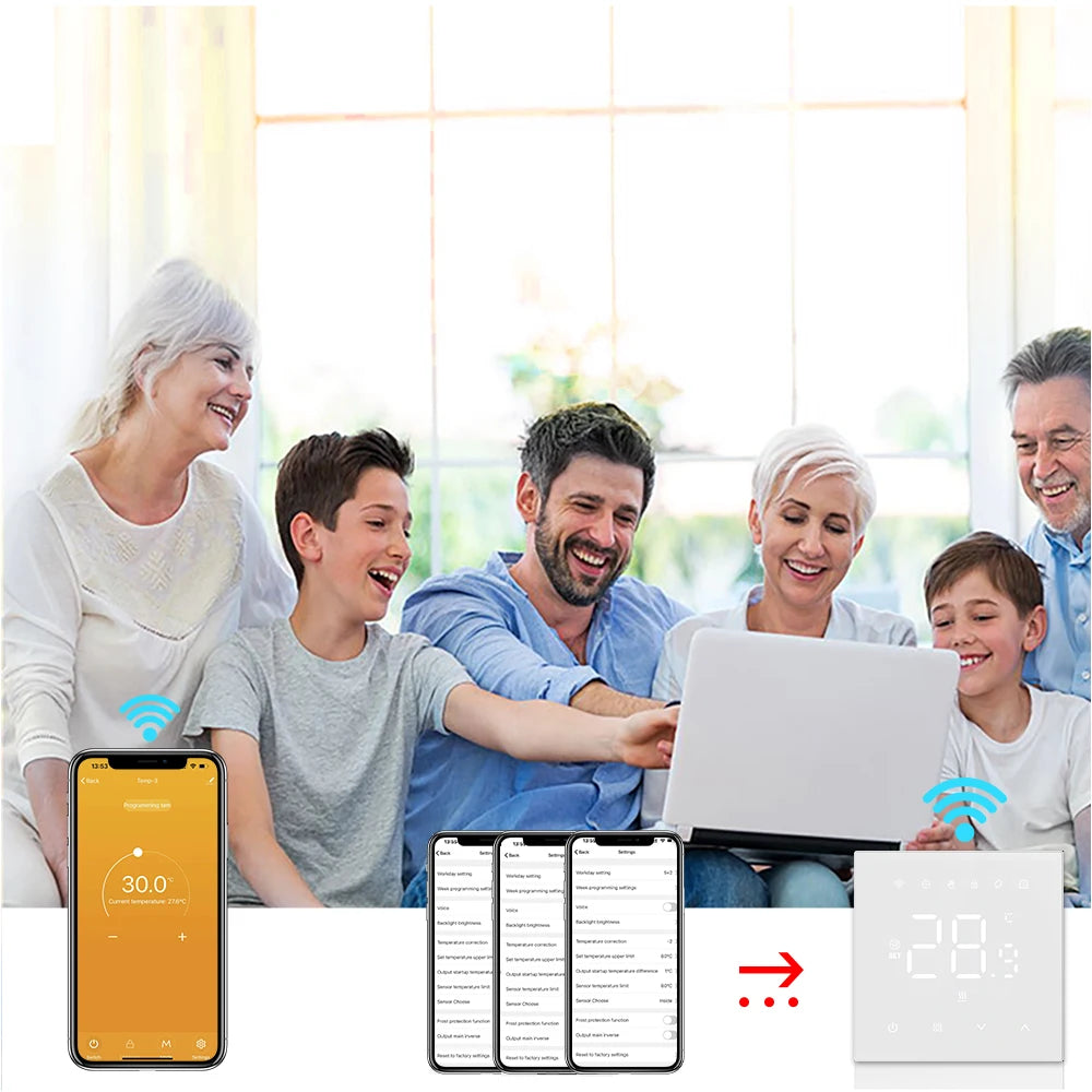AVATTO Tuya WiFi Matter Smart Thermostat WaterGas Electric Floor Heating Temperature Controller For Alexa Google Apple HomeKit.